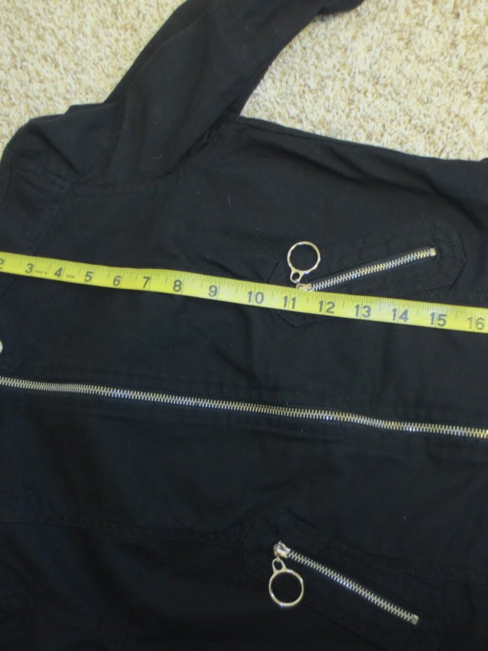 Rampage Black Moto Jacket w/ Silver Hardware Denim Fashion Stylish Crop - S - Picture 9 of 11